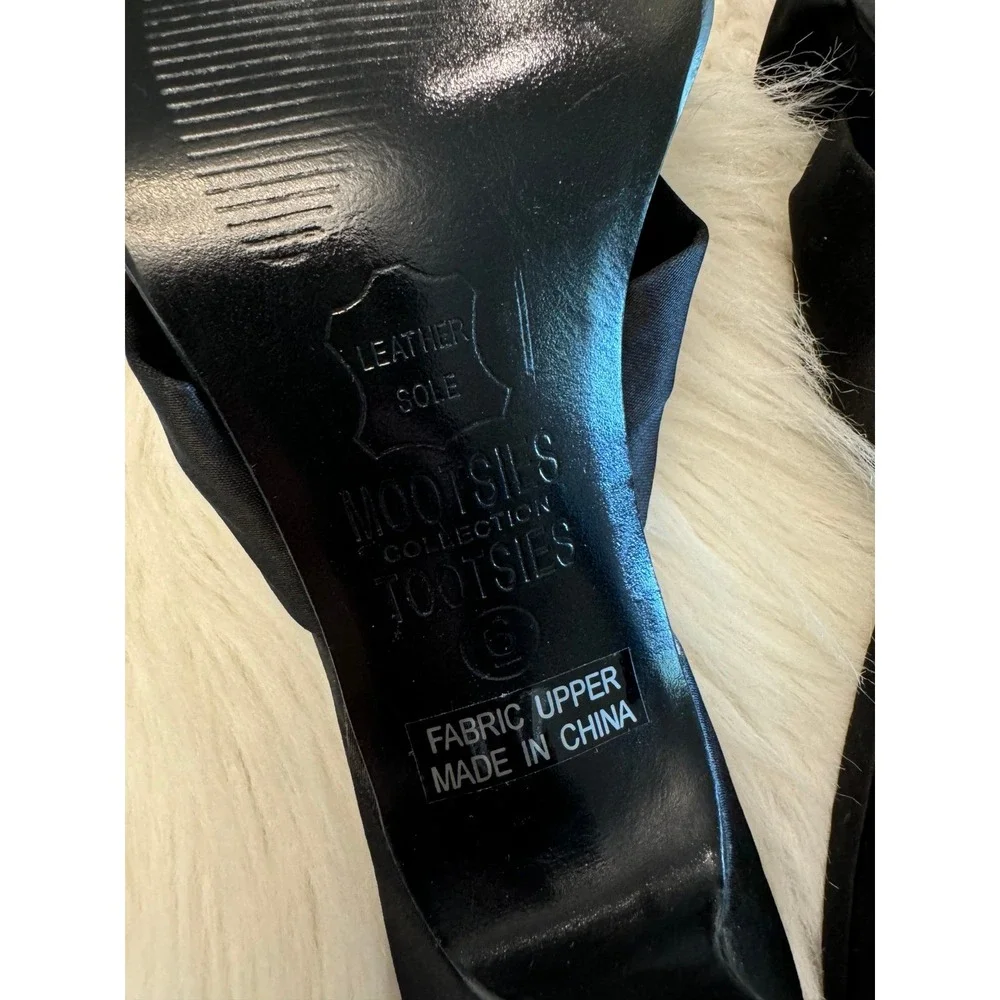 Mootsies Tootsies collection‎ black kitten heel pumps size 6 EUC